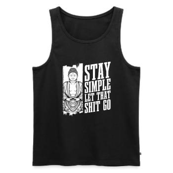 Buddha Buddhist Witzig - Männer Premium Bio Tank Top - Schwarz - Vorne - AI Model Male 178 light (178cm)