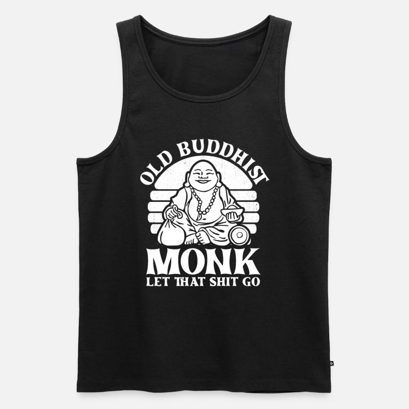 Buddha Buddhist Mönch - Männer Premium Bio Tank Top - Schwarz