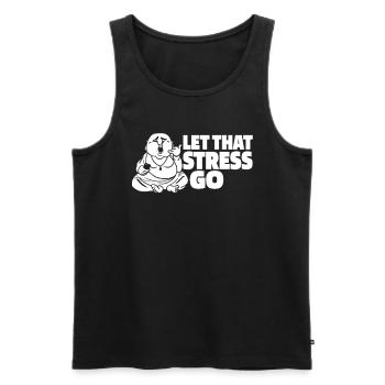 Buddha Buddhist Buddha, Lass Die Scheiße Los - Männer Premium Bio Tank Top - Schwarz - Vorne - AI Model Male 178 light (178cm)