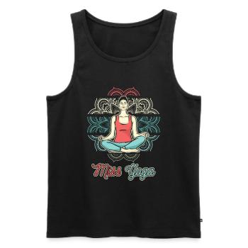 Missing yoga - Men's Premium Organic Tank Top - black - Front - AI Model Male 178 light (178cm)