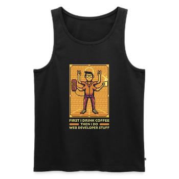 Web Entwickler Webdeveloper Kaffee - Männer Premium Bio Tank Top - Schwarz - Vorne - AI Model Male 178 light (178cm)