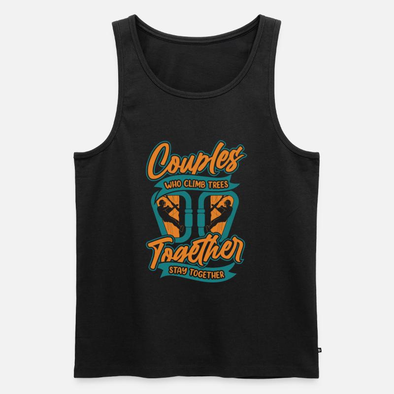 Baumpfleger Baumkletterer Arborist Paar - Männer Premium Bio Tank Top - Schwarz