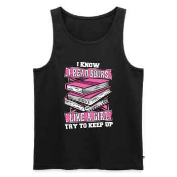 Livre Rat de bibliothèque Rat de bibliothèque Fille - Débardeur bio Premium Homme - noir - Devant - Michal (187cm)
