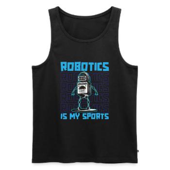 Robotique Ai Robot Drôle La robotique est mon sport - Débardeur bio Premium Homme - noir - Devant - Michal (187cm)