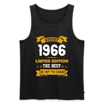 August 1966 Geburtstagsgeschenk - Männer Premium Bio Tank Top - Schwarz - Vorne - Michal (187cm)