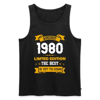 August 1980 Geburtstagsgeschenk - Männer Premium Bio Tank Top - Schwarz - Vorne - Michal (187cm)