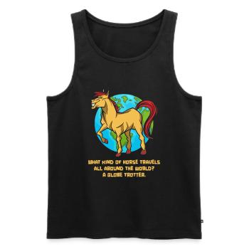 Horse Equestrian Funny Endurance Riding - Men's Premium Organic Tank Top - black - Front - AI Model Male 178 light (178cm)