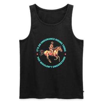 Pferd Reitsport Cool Ausdauerreiten - Männer Premium Bio Tank Top - Schwarz - Vorne - AI Model Male 178 light (178cm)