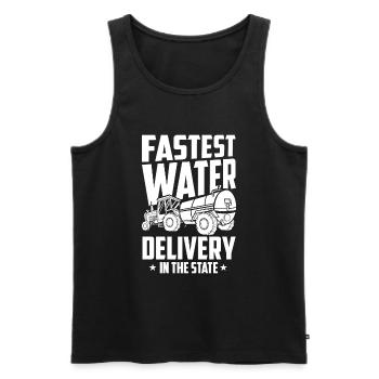 Lkw Fahrer Trucker Lastwagenfahrer - Männer Premium Bio Tank Top - Schwarz - Vorne - Michal (187cm)