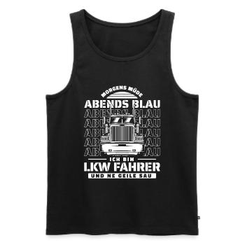 Lkw Fahrer Trucker Lastwagenfahrer - Männer Premium Bio Tank Top - Schwarz - Vorne - Michal (187cm)