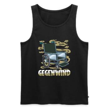 Rollstuhl Rollstuhlfahrer - Männer Premium Bio Tank Top - Schwarz - Vorne - AI Model Male 178 light (178cm)