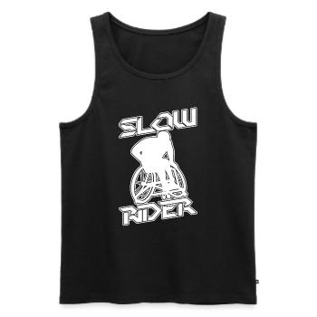 Rollstuhl Rollstuhlfahrer Low Rider - Männer Premium Bio Tank Top - Schwarz - Vorne - Michal (187cm)