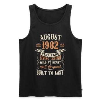 August 1982 Birthday Present - Men's Premium Organic Tank Top - black - Front - Michal (187cm)