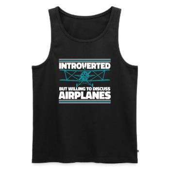 Airplane Mechanic Introvert - Men's Premium Organic Tank Top - black - Front - Michal (187cm)