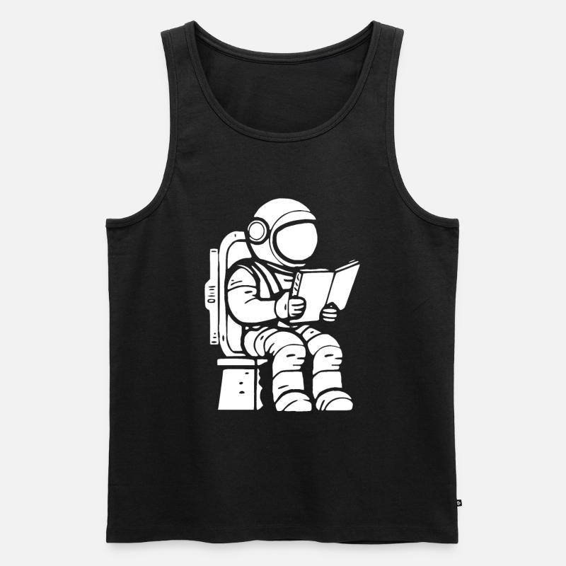 Buch Leseratte Bücherwurm - Männer Premium Bio Tank Top - Schwarz
