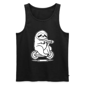 Indoor Cycling - Men's Premium Organic Tank Top - black - Front - Michal (187cm)