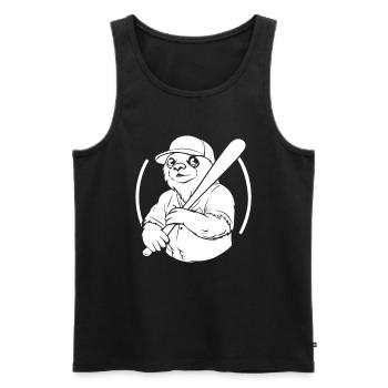 Faultier - Männer Premium Bio Tank Top - Schwarz - Vorne - AI Model Male 178 light (178cm)