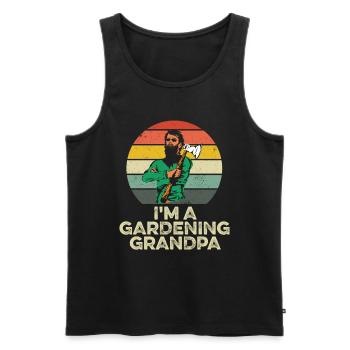 Hobbygärtner Garten Opa Gärtnerischer Opa - Männer Premium Bio Tank Top - Schwarz - Vorne - Michal (187cm)
