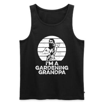 Hobbygärtner Garten Garten Opa - Männer Premium Bio Tank Top - Schwarz - Vorne - Michal (187cm)