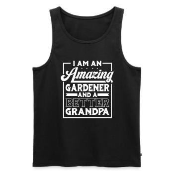 Hobbygärtner Garten Garten Opa - Männer Premium Bio Tank Top - Schwarz - Vorne - Michal (187cm)