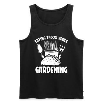 Tacos de jardin Hobby Gardener - Débardeur bio Premium Homme - noir - Devant - Michal (187cm)