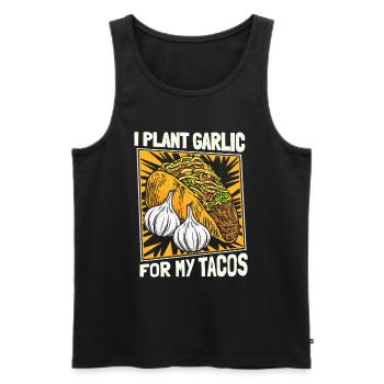 Home Gardener Garden Garlic Garden Tacos - Men's Premium Organic Tank Top - black - Front - Michal (187cm)