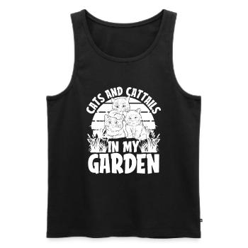 Hobbygärtner Garten Gartenkatze - Männer Premium Bio Tank Top - Schwarz - Vorne - Michal (187cm)