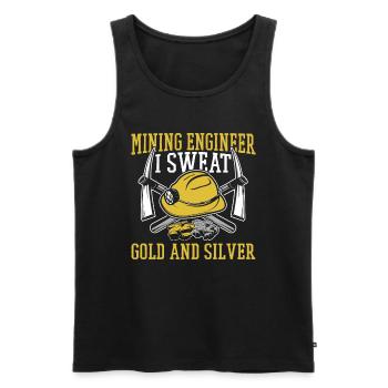 Engineer Cool Mining Engineer - Men's Premium Organic Tank Top - black - Front - AI Model Male 178 light (178cm)
