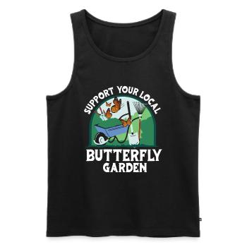 Hobbygärtner Garten Monarch - Männer Premium Bio Tank Top - Schwarz - Vorne - Michal (187cm)
