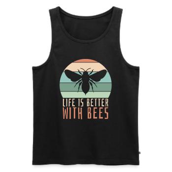 Hobby gardener garden cute garden bees - Men's Premium Organic Tank Top - black - Front - Michal (187cm)