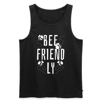 Jardinier amateur jardin abeilles de jardin - Débardeur bio Premium Homme - noir - Devant - Michal (187cm)
