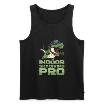 Parachutisme intérieur T Rex - Débardeur bio Premium Homme - noir - Devant - Michal (187cm)