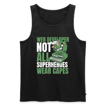 Web Entwickler Webdeveloper Superheld - Männer Premium Bio Tank Top - Schwarz - Vorne - AI Model Male 178 light (178cm)