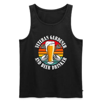Hobby Gardener Garden Veteran Garden Bière - Débardeur bio Premium Homme - noir - Devant - Michal (187cm)