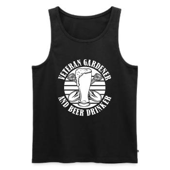 Hobby Gardener Garden Veteran Garden Bière - Débardeur bio Premium Homme - noir - Devant - Michal (187cm)