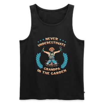 Hobbygärtner Garten Großvater Garten Opa - Männer Premium Bio Tank Top - Schwarz - Vorne - Michal (187cm)