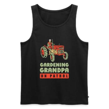 Hobbygärtner Garten Großvater Garten Opa - Männer Premium Bio Tank Top - Schwarz - Vorne - Michal (187cm)