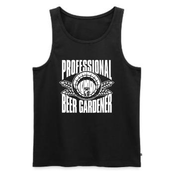 Hobby jardinier jardin bière de jardin - Débardeur bio Premium Homme - noir - Devant - Michal (187cm)