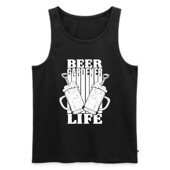 Hobby jardinier jardin bière de jardin - Débardeur bio Premium Homme - noir - Devant - Michal (187cm)