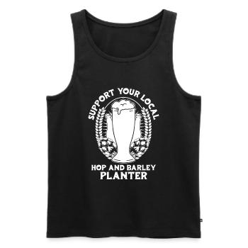 Hobby jardinier jardin bière de jardin - Débardeur bio Premium Homme - noir - Devant - Michal (187cm)