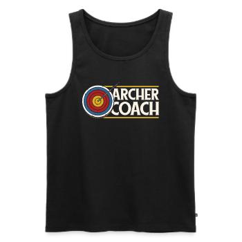 Tir à l’arc Archer Cool - Débardeur bio Premium Homme - noir - Devant - Michal (187cm)