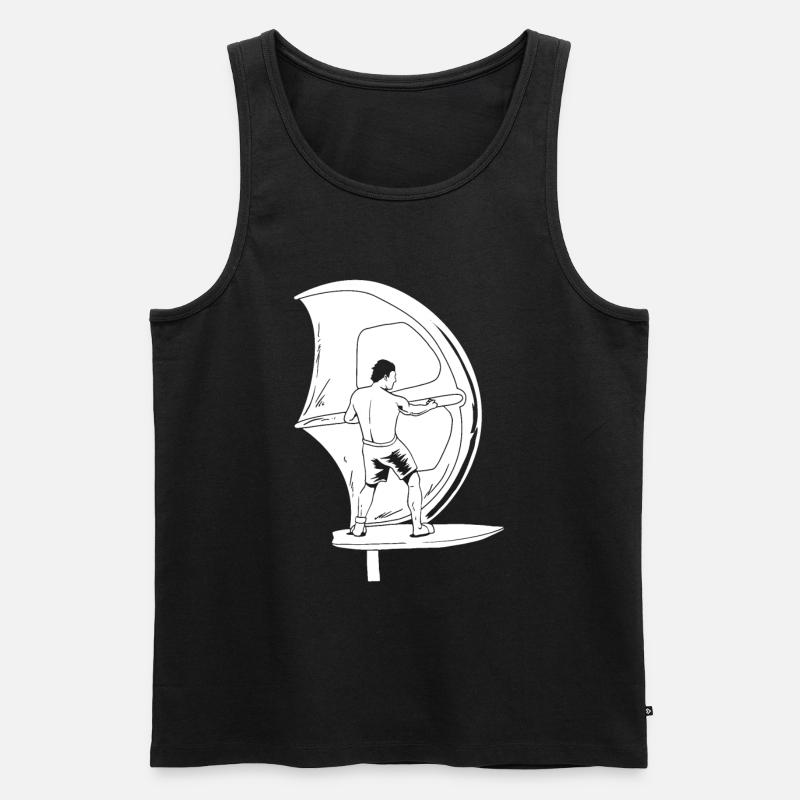 Wing Surf Wing Foil - Männer Premium Bio Tank Top - Schwarz