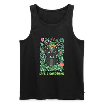 Hobbygärtner Garten Katzenartig Gartenkatze - Männer Premium Bio Tank Top - Schwarz - Vorne - Michal (187cm)