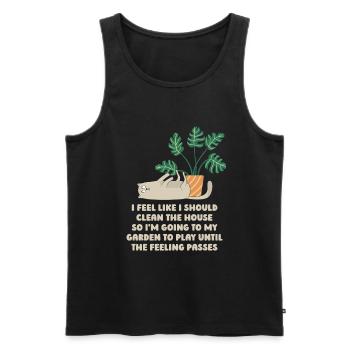 Hobbygärtner Garten Katze Gartenkatze - Männer Premium Bio Tank Top - Schwarz - Vorne - Michal (187cm)