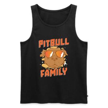 Famille Pitbull Pitbull Ban Famille Pitbull - Débardeur bio Premium Homme - noir - Devant - AI Model Male 178 light (178cm)