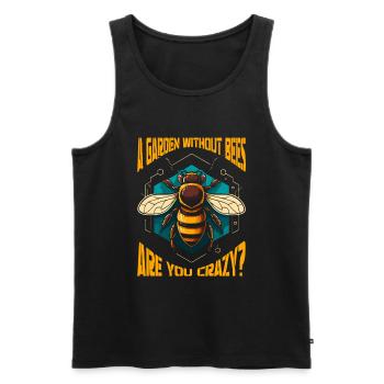 Jardinier amateur jardin abeilles de jardin - Débardeur bio Premium Homme - noir - Devant - Michal (187cm)