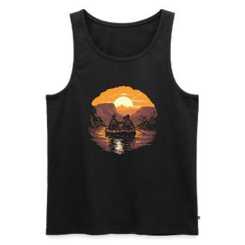 Rafting - Männer Premium Bio Tank Top - Schwarz - Vorne - Michal (187cm)