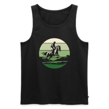 Horse Equestrian Endurance Riding - Men's Premium Organic Tank Top - black - Front - AI Model Male 178 light (178cm)