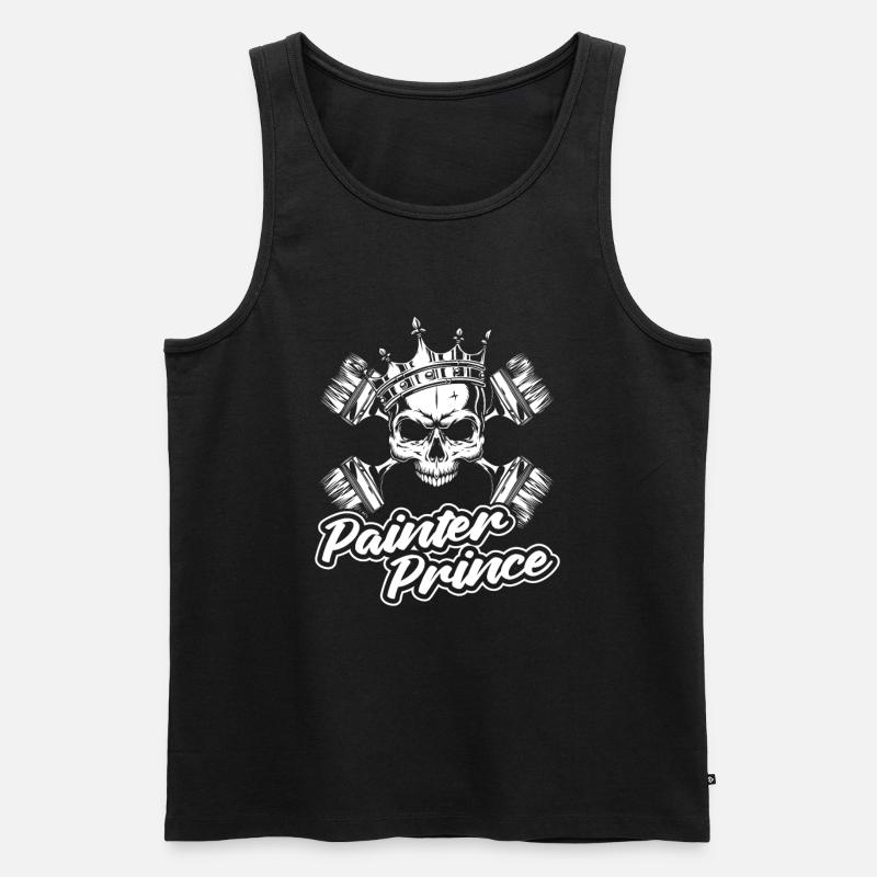 Maler Lackierer Schädel - Männer Premium Bio Tank Top - Schwarz