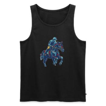 Horse Equestrian Endurance Riding - Men's Premium Organic Tank Top - black - Front - AI Model Male 178 light (178cm)